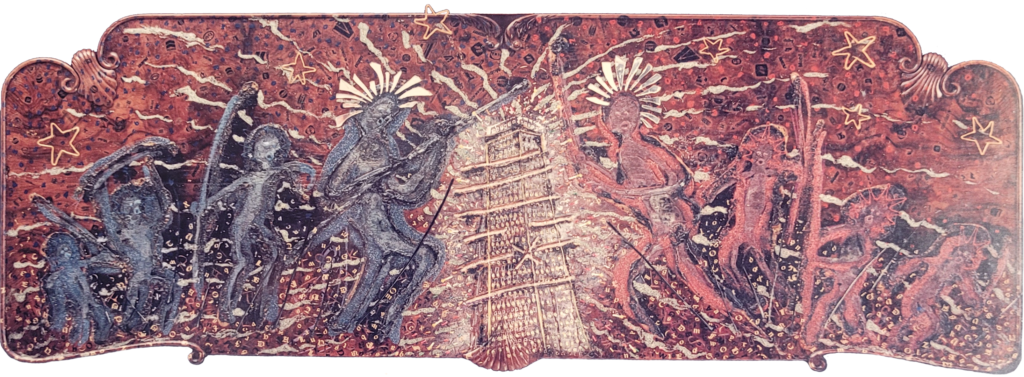 L'Innocenza, 1981, Giancarlo Gelsomino.
168 x 62 cm, tecnica mista su legno.