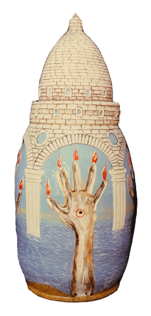 Titolo sconosciuto, 1997, Giancarlo Gelsomino. 30 x 65 cm, ceramica.