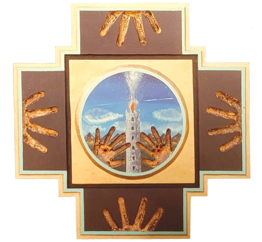 Titolo sconosciuto, 1997, Giancarlo Gelsomino. 57 x 57 cm, tecnica mista su legno.